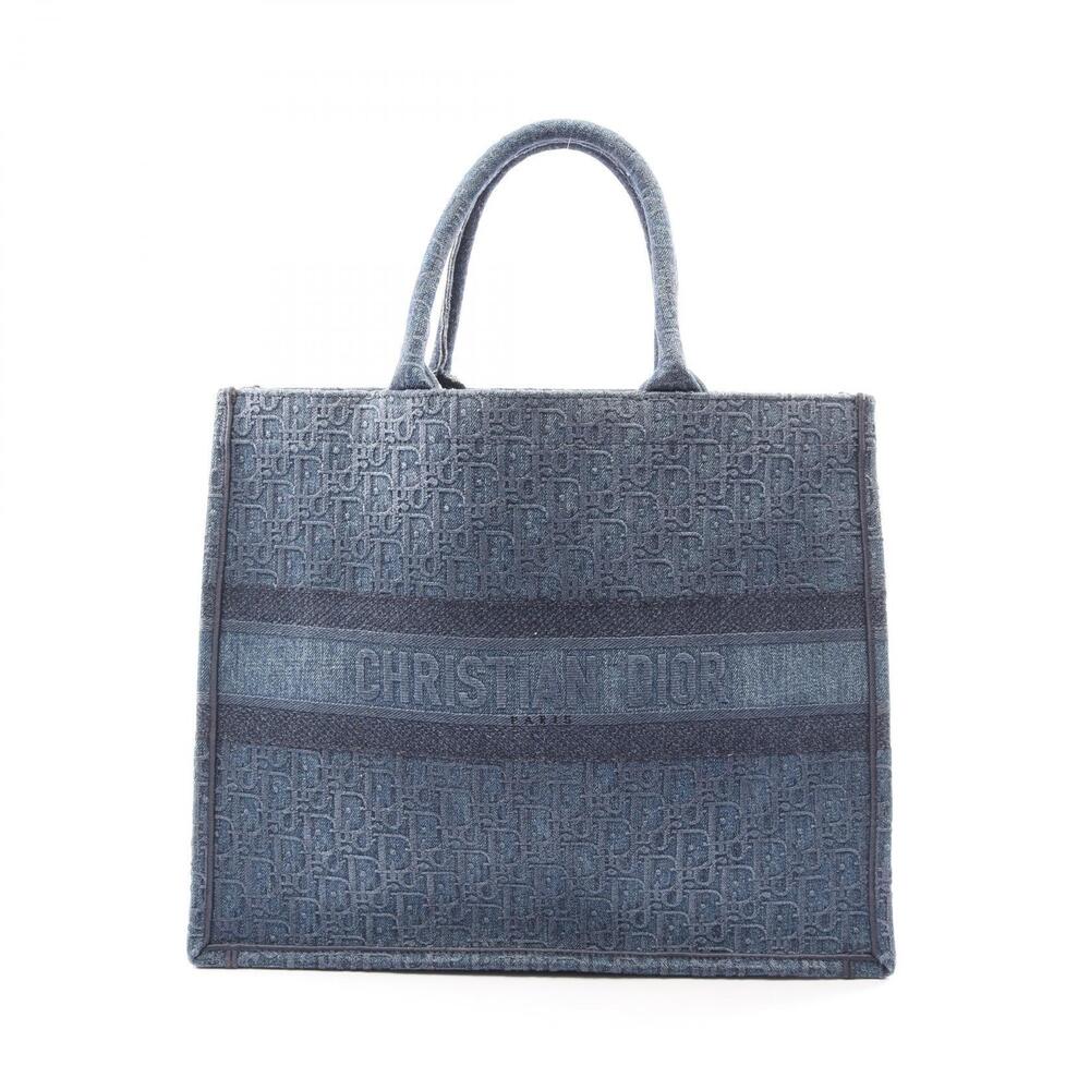 Christian Dior Book Tote Oblique Bag Denim Navy Blue